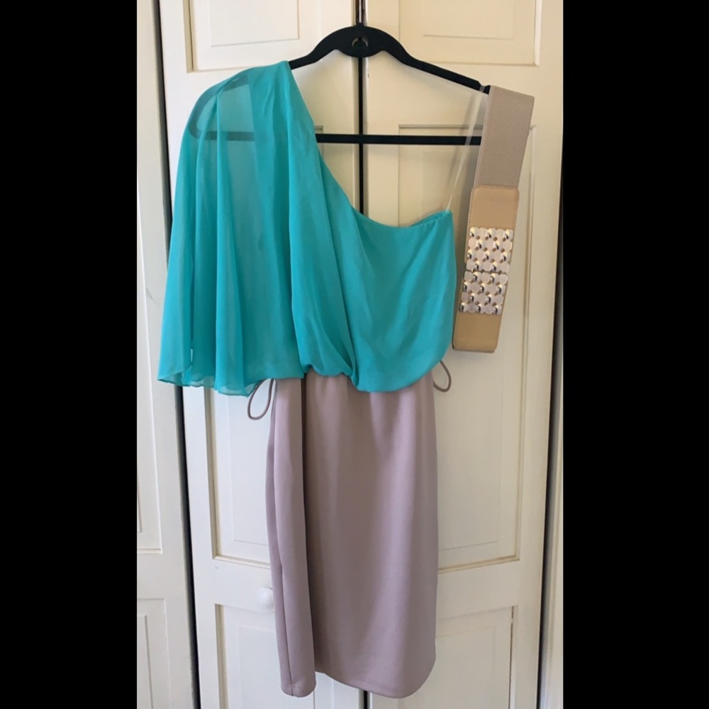 Off the shoulder dress with belt